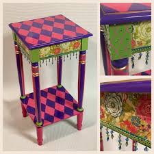 Because the actual painting part is only half. Whimsical Painted Furniture Hand Painted Furniture Table Etsy