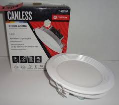 Homeadvisor's recessed lighting cost guide gives average prices to add recessed lights to an existing finished ceiling or new construction. Canless Led Recessed Lighting Kit Fits Opening 6 1 Lowes Item 1500757 Open Box Looks Like New 14w 850 Lumens Auction 1bid