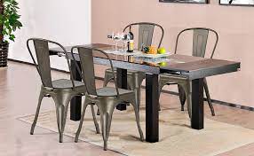 See more ideas about metal dining chairs, dining chairs, dining. Amazon Com Topeakmart Classic Iron Metal Dinning Chairs Indoor Outdoor Use Chic Dining Bistro Cafe Side Barstool Bar Chair Coffee Chair Gun Metal Set Of 4 Home Kitchen
