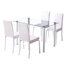 Sturdy table top ( 8mm tempered glass )and sturdy steel tube construction resulting in a long product life. Simple Dining Table Set Tempered Glass Top Table With 4 Pu Cushion Chairs Dining Room Set Kitchen Room Furniture Buy Cheap Tempered Glass Top Table Simple Dining Table Set Tempered Glass Top