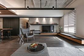 A Palette Of Wood Metal And Concrete For This Apartment Interior In Taiwan Kaohsiung City Taiwan
