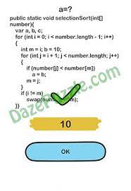 **** public static void selectionsort(int elements) Brain Out Level 187 Answer Updated A Daze Puzzle