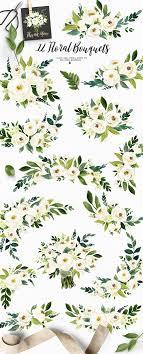 Download Watercolor White Flower Clip Art Design Cuts