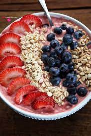 Strawberry Oatmeal Smoothie Bowl Makanan Makanan Diet Makanan Minuman