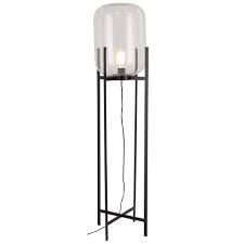 Staande Lamp In Glas En Zwart Metaal Met Afbeeldingen Lampen Glazen Lampen Lampen Glas
