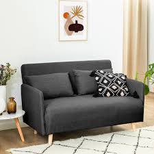 Canapé 2 places en cuir marronrevêtement : Canape Convertible Design 2 Places Belushi Drawer