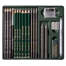 Faber Castell Pitt Graphite Set Metal Tin Set Of 19 Art Pencil Set Faber Castell Art Supplies List