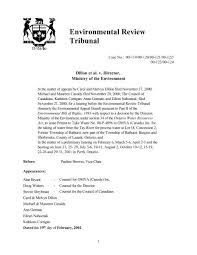 Onion lake rd, thunder bay, ontario p7b 6b3, thunder bay, ontario (ontario), p7b 6b3. Environmental Review Tribunal Canadian Environmental Law