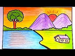 رسم منظر طبيعي سهل رسم سهل رسومات جميلة وسهلة تعليم الرسم رسم الطبيعة how to draw landscape youtube