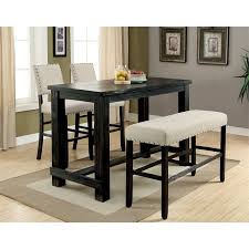 Will warm up your home with the cozy feel of a neighborhood pub. Furniture Of America Sinuata Wood Counter Height Table In Antique Black Idf 3324bk Pt