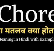 Chore meaning in Hindi | Chore ka matalab kya hota hai ...