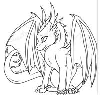 Baby Dragon Lineart By Sweetsasu Easy Dragon Drawings Dragon Coloring Page Cute Dragon Drawing
