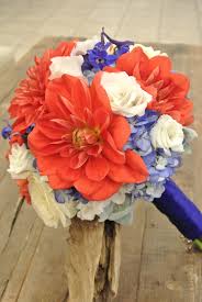 Dreamstime is the world`s largest stock photography community. Red Blue And White Bridal Bouquet With Dahlias Lisianthus Delphinium Hydrangea Roses Red Rose Bouquet Orange Bouquets White Bridal Bouquet