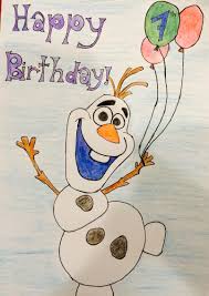 Birthday Card Drawing Ideas For Sister A Birthday Card Made For My 7 Year Old Sister Who Like Most Seven Year Olds Is Obsessed With Frozen Old Birthday Cards Card Making Birthday Cards