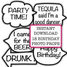 Diy 18th Birthday Photo Booth Props Pin On Invitation Design Party Decor Party Printables Etsy Shop Finds