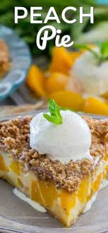 Creamy Peach Pie Is A Must Try Summer Delight Of Juicy Sweet Peaches Baked Into The Most Creamy And Delicious Custard Sweet Pie Peach Desserts Delicious Pies