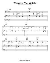 I Will Wait For You Piano Sheet Music Free Wherever You Will Go Sheet Music Charlene Soraia Pdf Free Download Free Sheet Music Download Wher Sheet Music Wherever You Will Go Free Sheet Music Download
