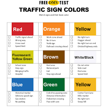 Shapes And Colors Of Traffic Signs Free Dmv Test