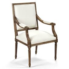 Zentique Louis Arm Chair Traditional Oak Cream Dining Chair Upholstery Furniture Armchair