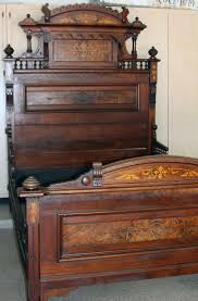 Antique Bed Eastlake Style Walnut W Burl Inlays 1800 S W Vanity Dresser Set In 2020 Antique Bedroom Furniture Victorian Bedroom Furniture Victorian Bedroom