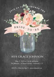 Download Wedding Shower Invitations 5x7 Cards Premium Cardstock 120lb Card Stationery Bridal Shower Mason Jar Bouquet By Tumbalina Shefinds