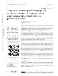 Patients can inject the medicine themselves after being trained. Pdf Comparison Between Prefilled Syringe And Autoinjector Devices On Patient Reported Experiences And Pharmacokinetics In Galcanezumab Studies