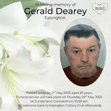 Funeral arrangements for the late Gerald Dearey #funeralnotices