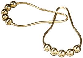 Heavy Duty Roller Shower Curtain Rings Polished Brass Clipperton Rollerrings Set Of 12 Click Im Shower Curtain Decor Gold Shower Curtain Polished Brass