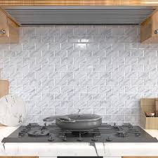 For many people, the functional benefits of a backsplash do not always justify the permanent. Mofine Llc 2 5 Sheet Peel And Stick Backsplash Tiles 3d Vinyl Waterproof Fireproof Oilproof Removable Backsplash Diy Subway Stick On Tile For Kitchen Bathroom Walls Laundry Room Marble 12 12 Wayfair