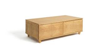 Featured in a chestnut wood finish with a tarnished silver metal frame. Buy Habitat Grooved Storage Coffee Table Pine Coffee Tables Argos