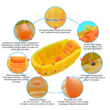 Tub + bath seat hybrid; Buy Inflatable Baby Bathtub Anti Slip Toddler Tub Portable Newborn Bathtub With Foldable Shower Basin Travel Tub For 6 36 Months Infants Bathing Seat Orange Online In Vietnam B07xb7sl9y