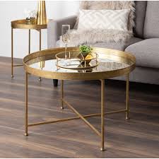 Mirror living room tables inspirations including mirrored coffee pertaining to most up to date round mirrored coffee tables view photo 10 of 20. Kate And Laurel Celia Metal Glass Round Mirrored Coffee Table Overstock 27341034