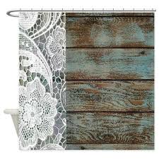 Teal Barn Wood Lace Western Country Shower Curtain On Cafepress Com Barn Wood Blue Barns Country Kitchen Decor