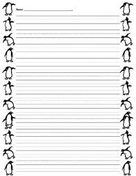This handwriting paper has 1/2 horizontal ruling, a red baseline, a broken blue midline and a descender space for making it easy for students to find the headline quickly and easily. Penguin Writing Paper By Amber Gutierrez Teachers Pay Teachers