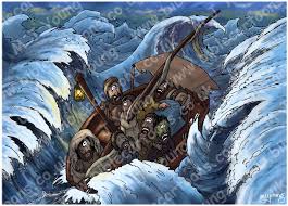 Cut out around the boat. Bible Cartoons Mark 04 Jesus Calms A Storm Scene 03 Jesus Sleeps Light Version