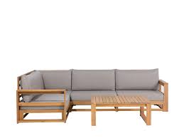 Lounge bank holz die lounge bank aus holz für terrasse, garten, wintergarten und mehr. Lounge Set Zertifiziertes Holz Hellbraun 4 Sitzer Auflagen Grau Timor Beliani De