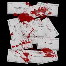 He lives in 1980's manhattan and works on wall street. American Psycho Patrick Bateman Business Card Blood Neatoshop