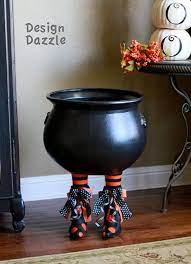 Cauldron From Old Boots Cups Homemade Halloween Decorations Homemade Halloween Halloween Deco