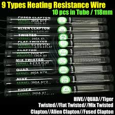 Heating Resistance Wires Alien Fused Clapton Flat Mix Twisted Hive Quad Tiger 9 Types Pre Built In Tube 18mm Vapor Mods Rda Coils Loose Wire