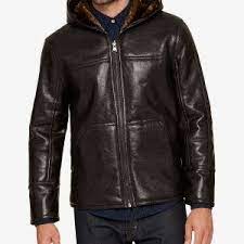 Men S Faux Leather Hooded Jacket In Usa Uk Canada Germany France New York Los Angeles Chicago Houston Philadelphia Phoenix San Antonio San Diego Da Faux Leather Hooded Jacket Leather Jacket With