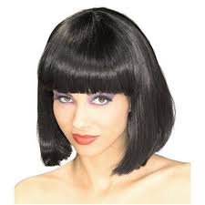 Black Bob With Bangs Wig Black Bob Wig Short Wig Costume Supermodel 6042 Vintage Hairstyles Short Wigs Black Bob