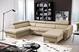 Canapé d'angle en cuir italien places elixir, gris clair et gris foncé, pouf canapé d'angle en cuir luxe italien de grande qualité, coloris au choix. Canape D Angle Convertible En Cuir Italien De Luxe 7 8 Places Aston Beige Angle Gauche Mobilier Prive