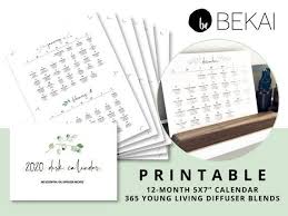 2021 Essential Oil Diffuser Calendar Printable 12 Month Etsy Diffuser Blends Young Living Diffuser Young Living Diffuser Recipes