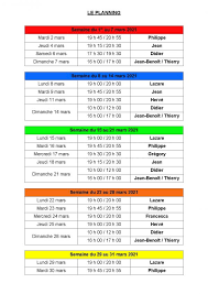 Dates à consulter et calendrier hebdomadaire de la semaine 1 à imprimer pour organiser son planning. March Karate Course 2021 Uechi Ryu Karate Do Europe