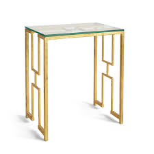 Geometric Gold Leaf Side Table Wisteria Home Decor Table Decor Living Room Modern Side Table