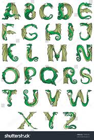 Dragons Alphabet Fantasy Dragon Shape Font Raster From Vector Illustration Hand Lettering Alphabet Lettering Alphabet Alphabet Art