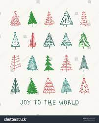 Hand Drawn Set Of Christmas Trees And Quote Holidays Background And Greetings Abstract Doodle Drawing Christmas Tree Drawing Tree Drawing Simple Tree Doodle