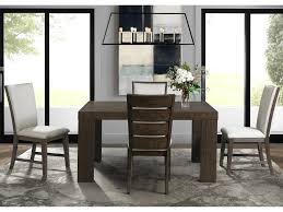 Glass table with a metal frame and four pieces of leather chairs for dining room. Elements International Grady Contemporary Dining Table Set With 4 Slat Backchairs Johnny Janosik Dining 5 Piece Sets
