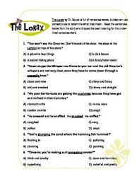 The Lorax Using Context Clues Context Clues Nonsense Words The Lorax