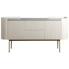 Stratton Beaded Wood And Marble Contemporary Sideboard In 2020 Contemporary Sideboard Sideboard Designs Lacquered Sideboard